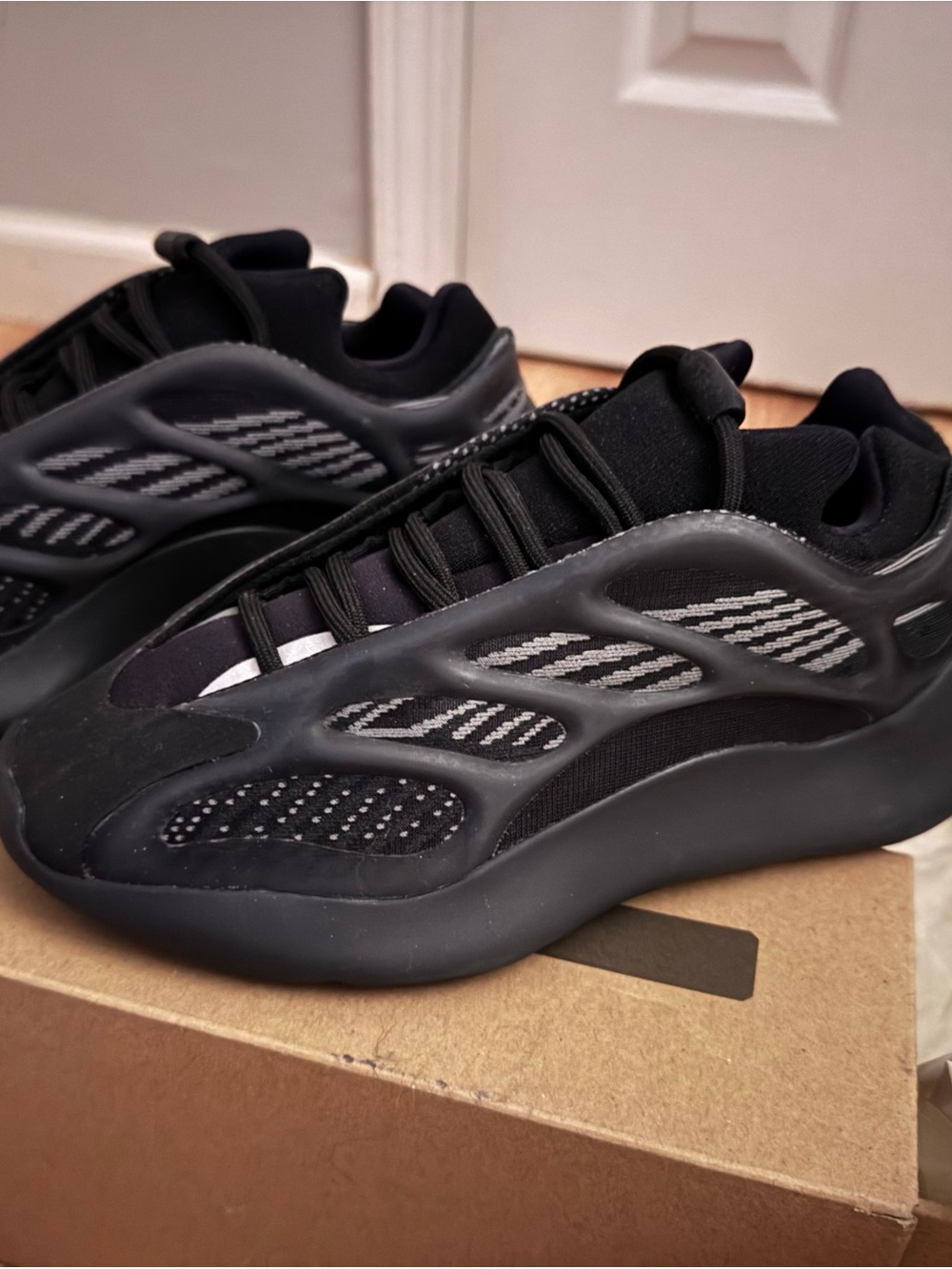 Yeezy Boost-Inspired Black and Gray Athletic Sneaker